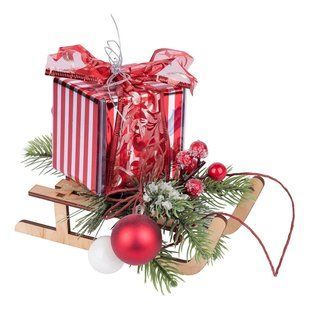Композиция "Подарок на санках" Yes! Novogod'ko, 25 см, 904429