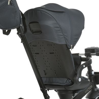 Велосипед трехколесный с родительской ручкой EL CAMINO VECTOR Magnet Gray, поворотное сиденье, дождевик, ME 1162-1