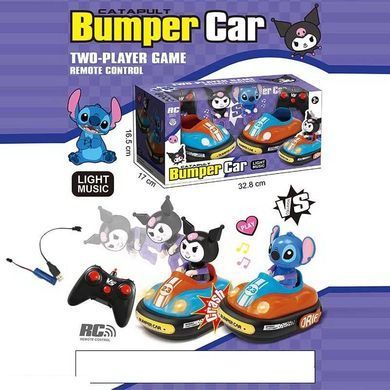 Машинки "Bumper car" на радіокеруванні, фігурки Стіча та Куромі, на акумуляторі, 111-421 C