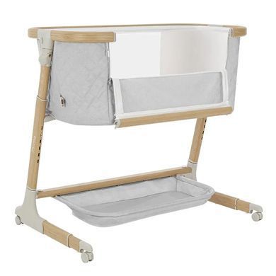 Детская приставная кроватка Carrello Prima Cloud Grey, электронная система укачивания, серая, CRL-16503
