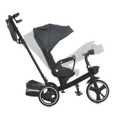 Велосипед трехколесный с родительской ручкой EL CAMINO VECTOR Magnet Gray, поворотное сиденье, дождевик, ME 1162-1