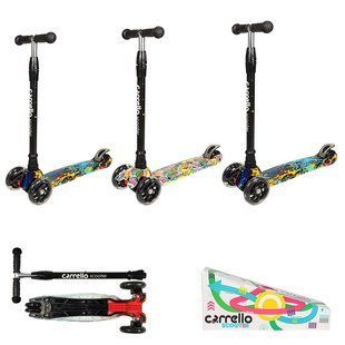 Самокат Carello Scooter S669, PU коліс, що світяться, принт, 3 кольори