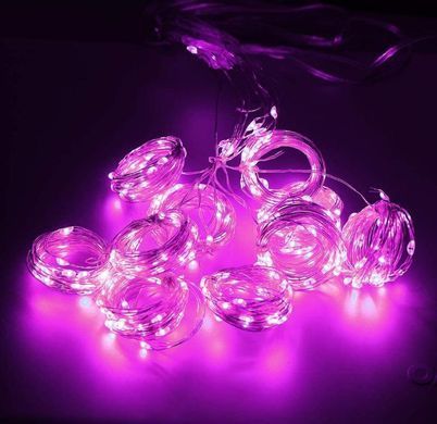 Гирлянда штора "Роса" 200LED на медной проволоке, 220V, фиолетовая 2,0*2,0м