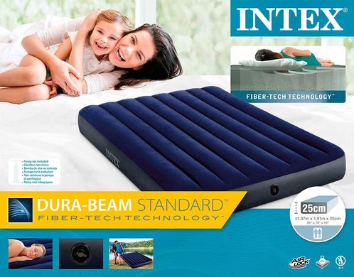 Матрас надувной Intex Classic Downy Airbed Fiber-Tech, 64758, 191*137*25см