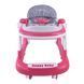 Детские музыкальные ходунки с рулем на игровой панели, Baby Walker BW109 pink
