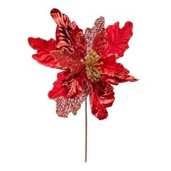 Цветок декоративный Novogod'ko Пуансеттия, красный, 30 см, 973970