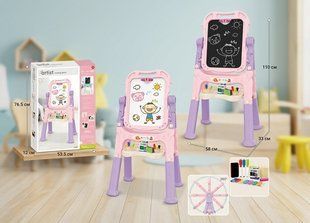 Детский двухсторонний мольберт, грифельно-маркерный, магнитный, 110 &times; 33 &times; 58 см, 050-2/3 pink