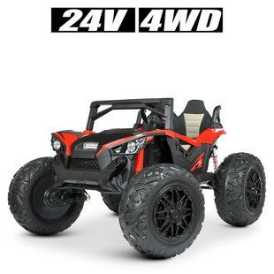 Електромобіль дитячий двомісний позашляховик джип 4WD з м'яким сидінням (M 4971EBLR-3(24V))