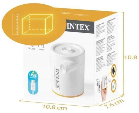 Насос електричний повітрянй Quick-Fill USB150, від UCB, для надувних виробів, 150 л/хв, Intex 66616