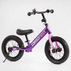 Велобег беговел детский "CORSO NAVI", надувные колёса 12 дюймов, фиолетовый, для девочки, RD-4419