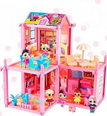 Кукольный домик "ЛОЛ ", 2 этажа, 6 куколок, BB017 (RK)