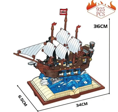 Конструктор "Магическая книга - Летучий голландец", пиратский корабль, 925 деталей, MJI 13042