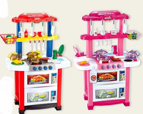 Детская игровая кухня, вода, свет, звук, 33 предметов, 83*54*39 см, 758A/B