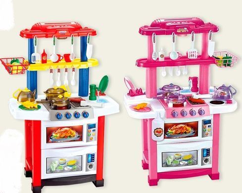 Детская игровая кухня, вода, свет, звук, 33 предметов, 83*54*39 см, 758A/B