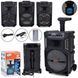 Портативная Bluetooth колонка с микрофоном и пультом, светодиодная подсветка, 41&times;25&times;21 см, JT-830-1-2-833-835